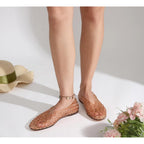Lucky Step Women'S Jelly Ballet Flats Mesh Casual Comfortable Jellies Shoes Clear Hollow Breathable Sandals
