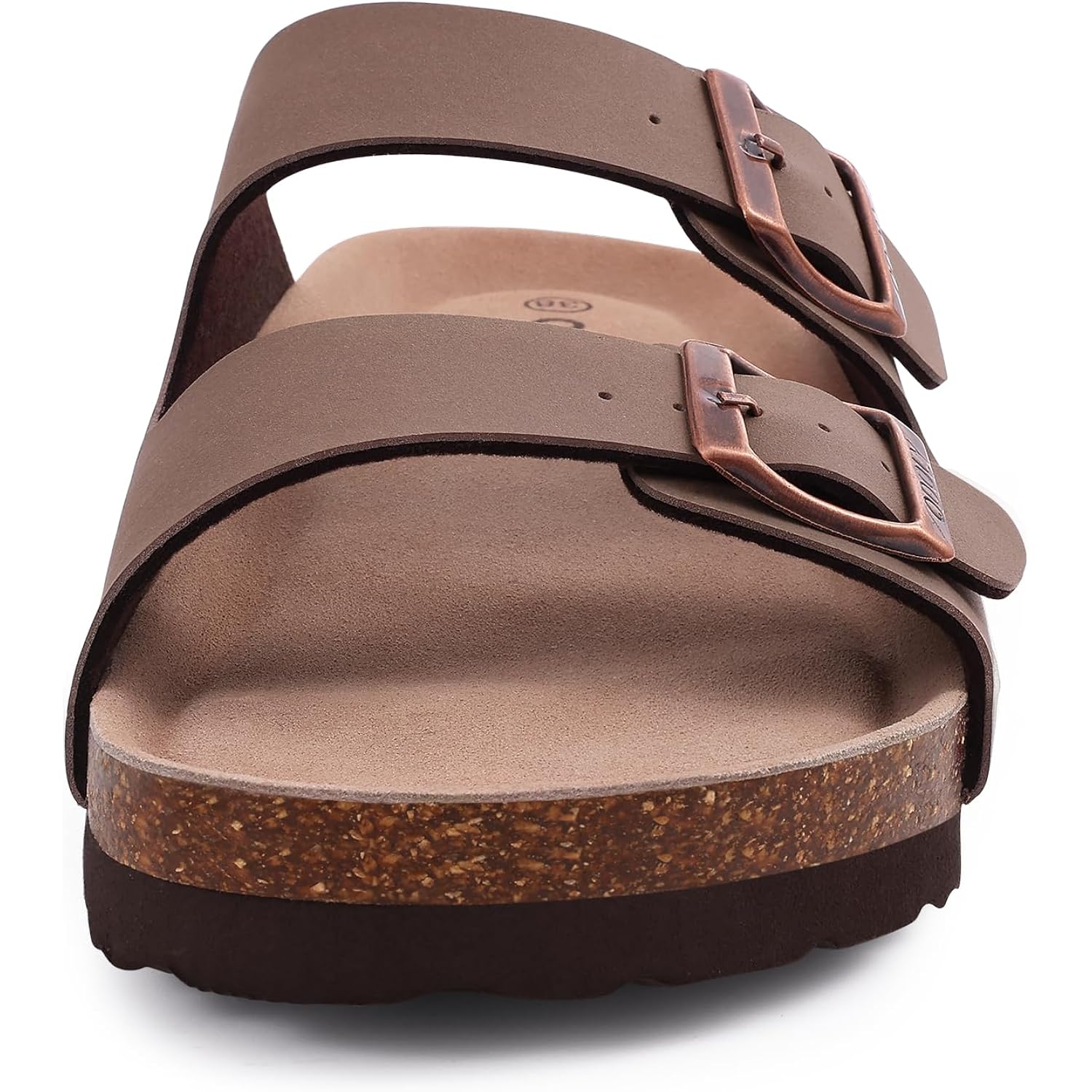 Odoly Unisex Comfortable Cork Footbed Slide Sandals With Arch Support | Adjustable Buckle, Lightweight Summer Sandals For Travel And Everyday Wear