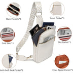 DIOMO Anti Theft Small Sling Bag for Women Cross Body Bag Trendy, RFID Fanny Packs Vegan Leather for Women Travel Belt Purse