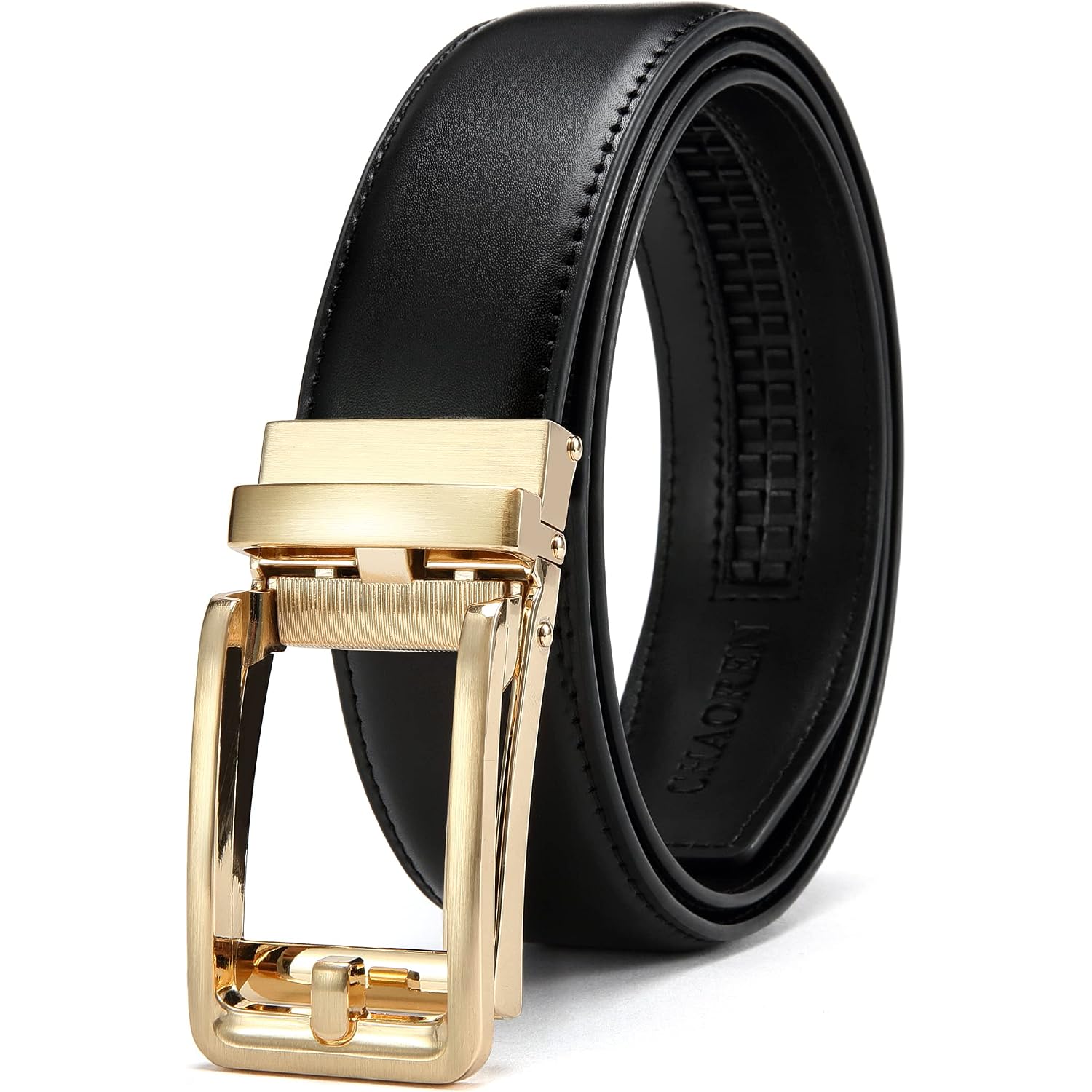 Chaoren Ratchet Belt Replacement Strap 1 3/8”, Leather Belt Strap For 40Mm Slide Click Buckle