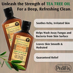 Pedifix Nurturesce Jock Wash Shower Gel, 6 Fluid Ounce - Tea Tree Oil Enriched, Anti-Fungal, Soothes Itchy Irritated Skin, Natural Body Wash (Packaging May Vary)