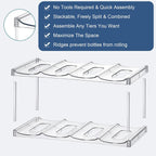 Larger Compartment - 3 Tier Stackable Water Bottle Organizer Holder - For Stanley 40Oz & Others' Large Tumbler - Clear Wine Rack, 12 Cup Bottle Holder For Cabinet Home Countertop Fridge Pantry Shelf