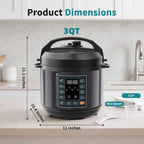 Olixis 10-In-1 Electric Pressure Cooker, 3 Quart Multi Cooker For Rice, Stew And Steam, Small Programmable Stainless Steel Pot With Slow Cook Function And Ceramic Inner Pot