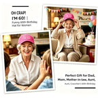 Funny 60th 70th Birthday Gifts for Men Women – Adjustable Cotton Baseball Cap Gift for Dad Mom Grandpa Grandma Pink-2