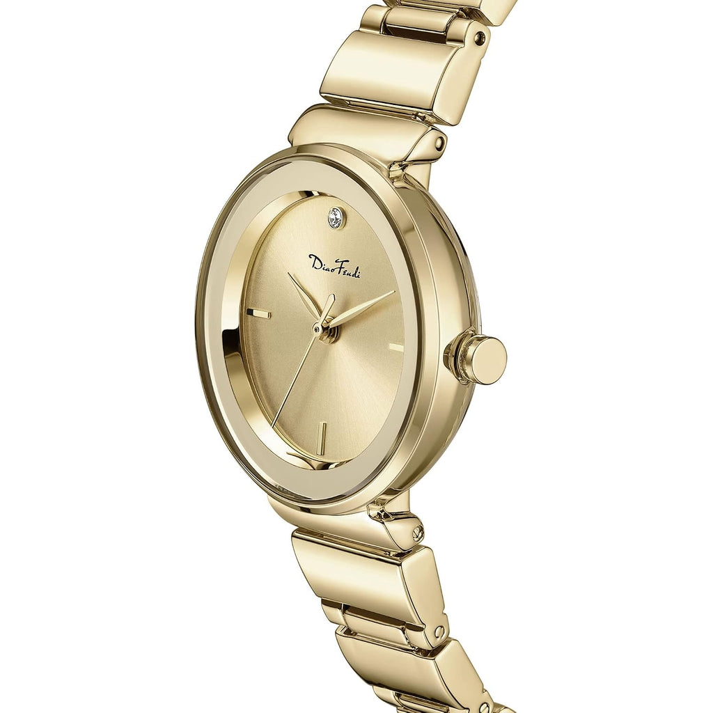 Diaofendi Gold Watches For Women Luxury Ladies Quartz Wrist Watches Stainless Steel Bracelet,Vintage Fashion Womens Watch,Bracelet Adjustment Tool Included,Water Resistant
