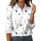 Zeagoo Womens Button Down Shirt Long Sleeve Blouse Business Work Tops Dressy Casual Floral Printed Outfits With Pocket