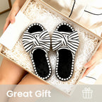 Ultraideas Womens Indoor Outdoor Slippers, Memory Foam Open Toe Cute House Shoes For Bedroom With Bow Design, Gift For Women