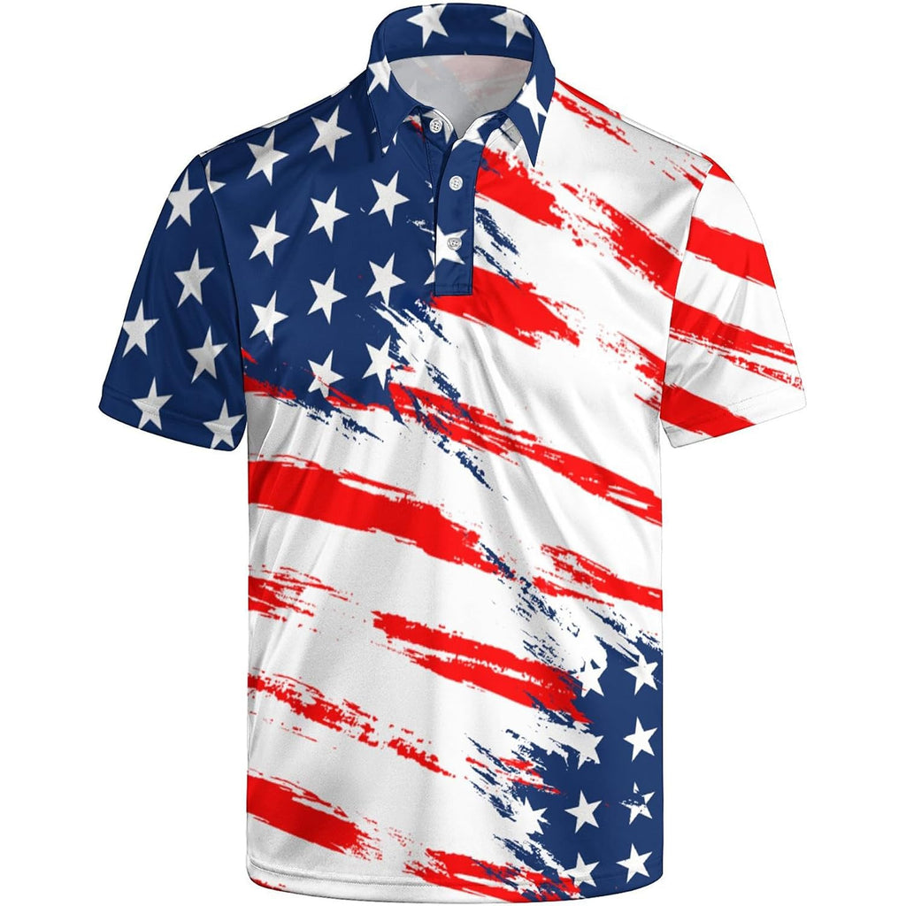 Golf Polo Shirts For Men Funny Print Quick Dry Short Sleeve Performance Golf Shirts Moisture Wicking Polo Shirts