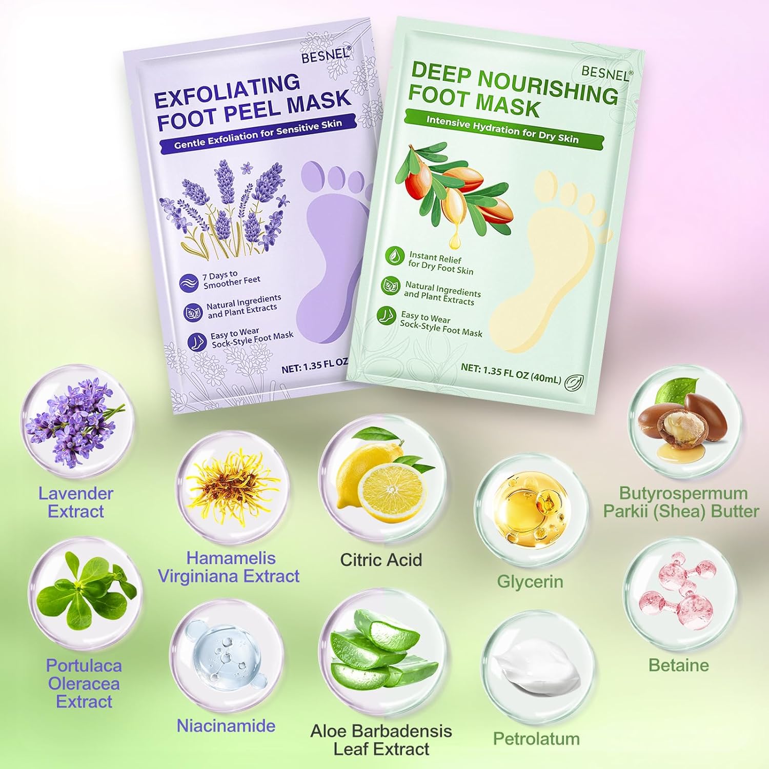 Foot Peeling 3Pcs ＆ 5Pcs Moisturizing Foot Mask, Exfoliator Peel Calluses Dead Skin Callus Remover, Hydrating Foot Masks for Dry Cracked Feet, Repair Rough Heels＆Dry Skin for Baby Soft and Smooth Feet