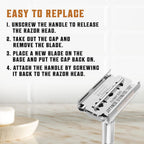 SHAVING REVOLUTION Double Edge Razor Blades - Men's Safety for Shaving Platinum Japanese Stainless Steel a Smooth, Precise and Clean Shave - 50 Count