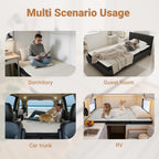 Foldable Mattress Twin Memory Foam Tri Folding Pad Washable, 75X38X4" White