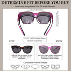 Jalebi Polarized Fit Over Glasses Sunglasses For Women Large Round Cat Eye Shades Uv400 Protection Lightweight For Driving