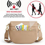 Kattee Crossbody Bag Bum Bags For Women, Leather Fanny Packs Belt Bag, Spacious Sling Purses For Women With Rfid Blocking, Tan