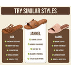 Project Cloud 100% Genuine Leather Sandals For Women 2026 - Fashion Flat Womens Sandals With Memory Foam Insole Slides Sandals Women Footwear - Mules Women'S Sandals (Jannel)