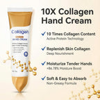 Collagen Hand Cream for Dry Cracked Hands, Anti-Aging & Firming Lotion with 10x Active Protein, Intensive Moisturizing Repair for Rough Skin & Fine Lines, Non-Greasy & Fast Absorbing, 2 PCS