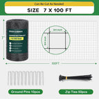 Deer Fence Netting Garden Netting Bird Netting - 7X100Ft Uv-Protected Garden Fence For Plant With 3/4" Fine Mesh - Includes 10 Stakes & 50 Zip Ties For Easy Installation