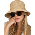 Natural Raffia Straw Bucket Hat For Women Sun Beach Handmade Raffia Woven Bucket Hat Foldable Summer Cap