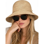Natural Raffia Straw Bucket Hat For Women Sun Beach Handmade Raffia Woven Bucket Hat Foldable Summer Cap