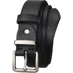 Women's Full Grain Leather Belt for Jeans Pants Real Genuine Leather Waist Belt with Matte Gold/Silver Buckle