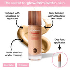Mcobeauty Flawless Glow Luminous Skin Filter - 3.5 Light Medium - Primer | 4-In-1 Primer, Highlighter & Foundation Booster, Illuminating Tint Face Makeup With Squalane Vitamin E, Vegan & Cruelty Free