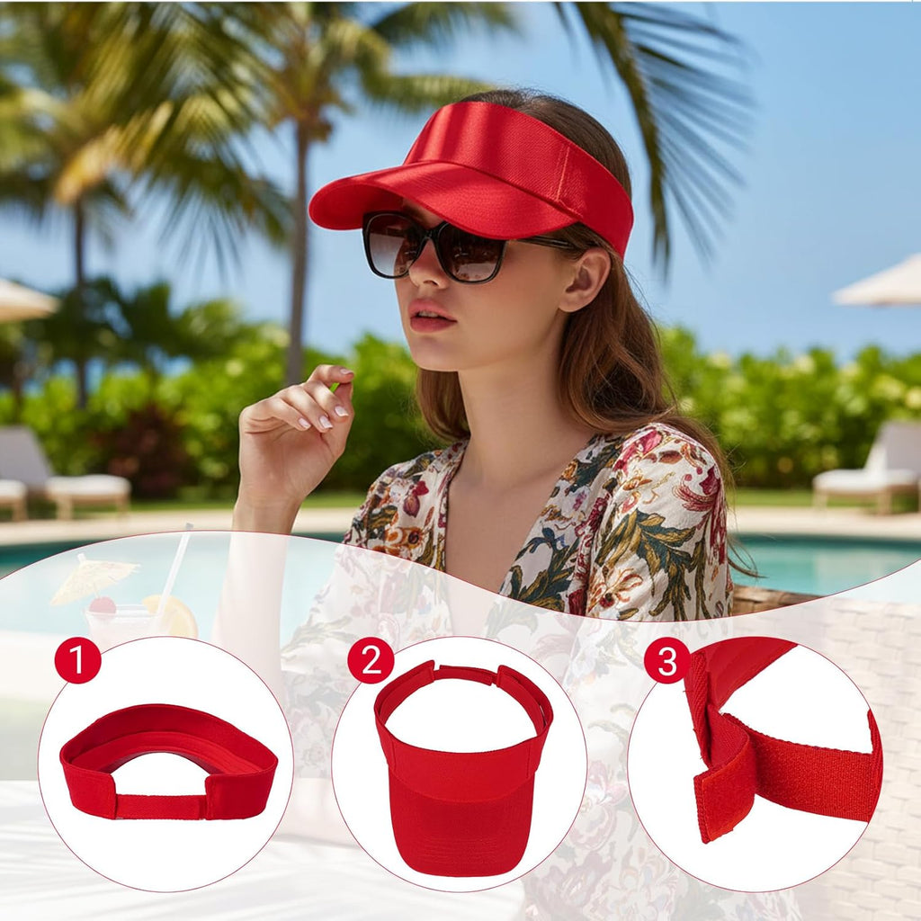 Topbuti 2 Pcs Visors for Women Men Sports Sun Visor Hats Cotton Tennis Golf Visor Hat UV Protection Summer Beach Baseball Cap