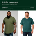 Strongsize Big And Tall T-Shirts For Men – Stretch Cotton Crewneck Xl-8Xl | Available In Regular And Longer Length