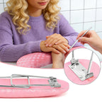 Krofaue Arm Rest for Nails Tech, Professional Microfiber Leather Nail Hand Rest Stand Arm Rest for Acrylic Nails Cushion Hand Holder with Non-slip - Nail Technician Use Must Have (Pink)