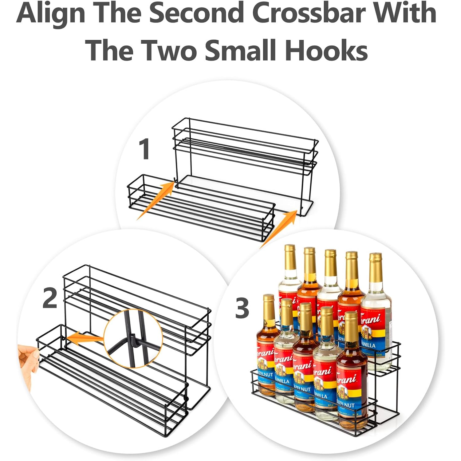 10 Bottle Capacity Coffee Syrup Organizer 2 Tier Coffee Syrup Stand Shelf For Coffee Bar Kitchen Small Wine Rack For Bar Family Storage For Syrup Wine Dressing