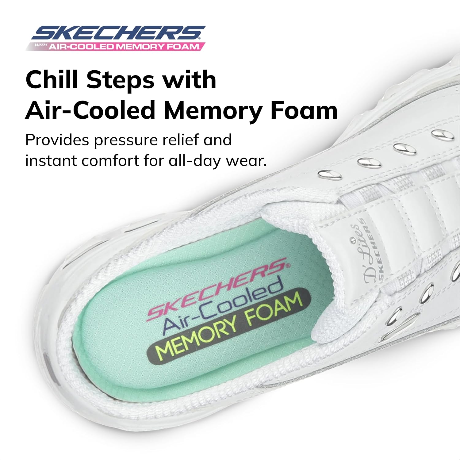 Skechers Women'S D'Lites Bright Sky Slip-On Sneaker