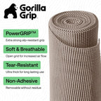 Gorilla Grip Powergrip Drawer Shelf And Cabinet Liner, Thick Strong Hold, Non-Adhesive Liners Protect Kitchen Cabinets And Cupboard, Bathroom Drawers, Easy Install, Breathable Mat, 12" X10', Beige