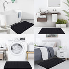 Memory Foam Bath Mat, 30" X 20", Ultra Soft Bathroom Rugs, Water Absorbent And Machine Washable Bath Rug For Bathroom, Shower, And Tub, Black