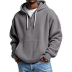 Men's Waffle Knit Quarter Zip Hoodie Long Sleeve Pullover Sweatshirt with Pockets