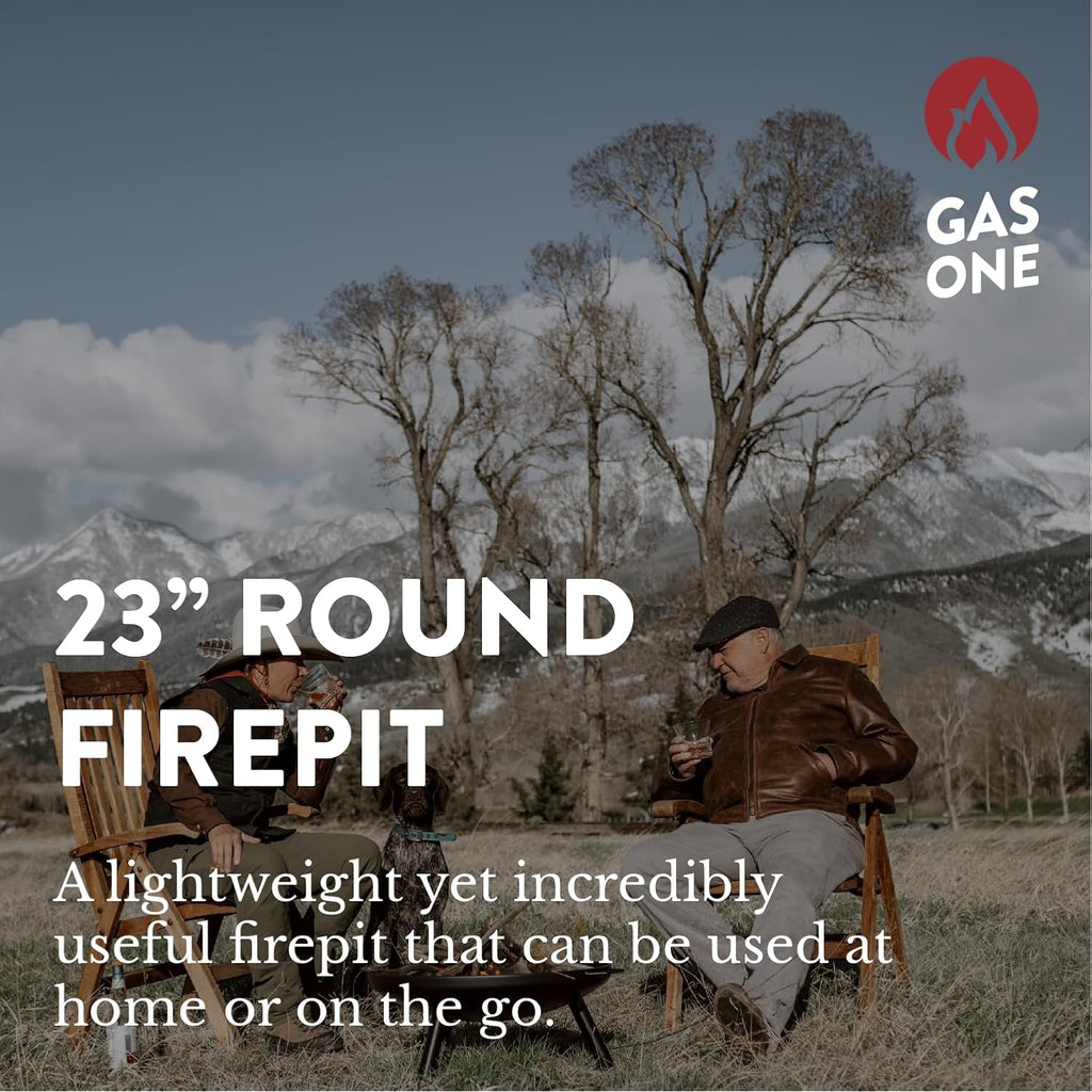 Gasone 23 In Outdoor– Wood Burning Fire Pit – Durable Alloy Steel Fire Pits For Outside – Small Fire Pit For Backyard, Porch, Deck, Camping, Bbq