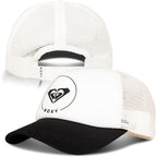 Roxy Women's Truckin Trucker Hat – Adjustable Summer Cap, Lightweight and Breathable with Mesh Back Cloud Dancer