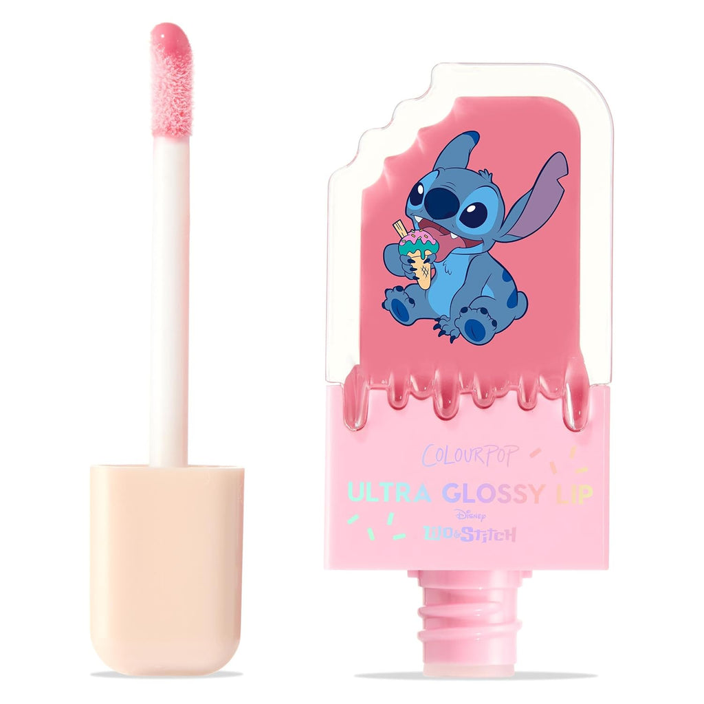 Colourpop X Stitch Ultra Glossy Lip Gloss - High-Shine, Non-Sticky & Hydrating Lip Gloss With A Flexible Paddle Applicator - Sheer Baby Pink - Super Sweet (0.24 Fl Oz)