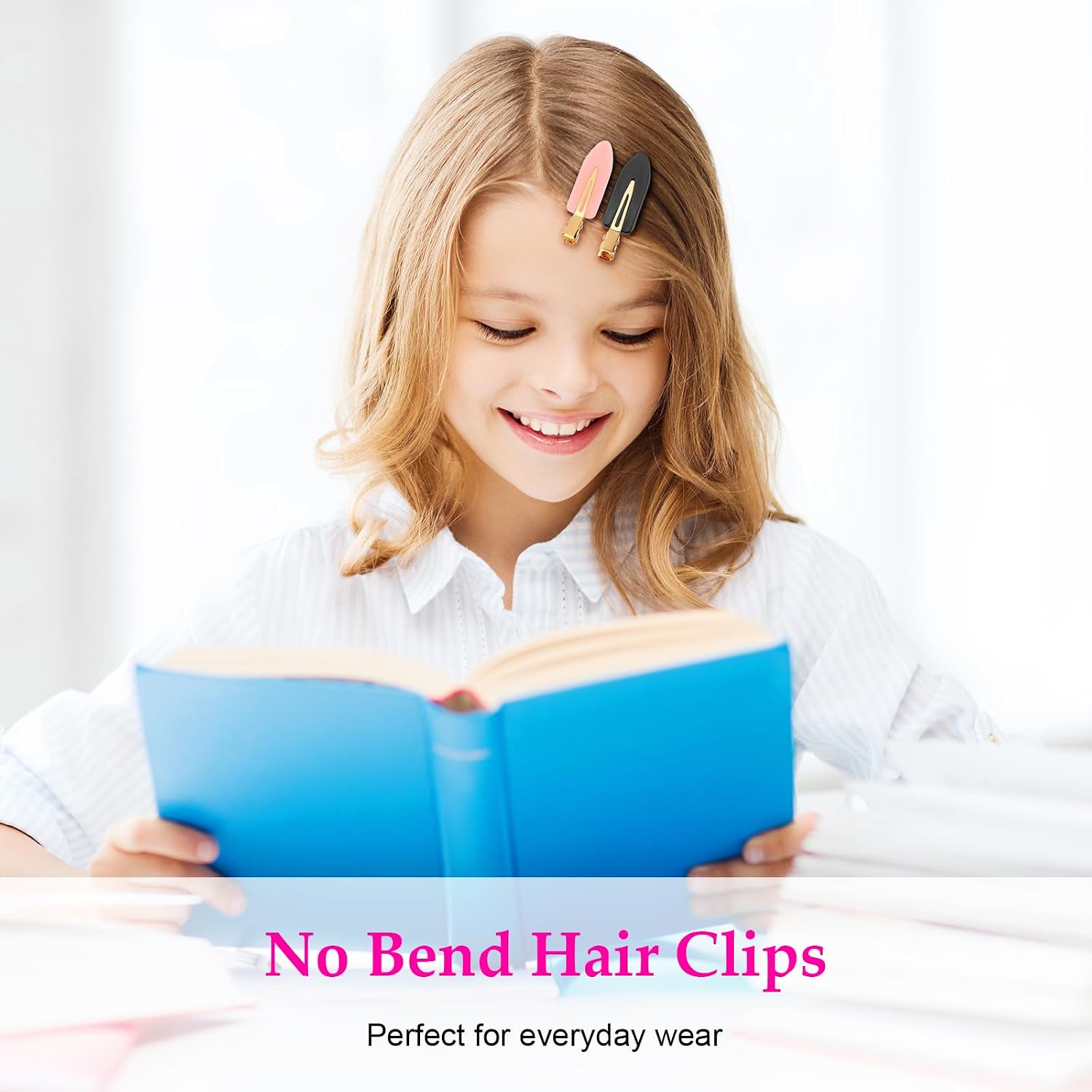 D 6 Pcs Creaseless Hair Clips No Bend No Crease Hair Clip Makeup Clips For Women And Girls Flat Hair Clips For Hairstyling Salon Golden Handle