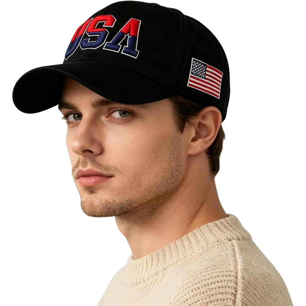 Patriotic Baseball Cap For Women American Usa Flag Trucker Hat Adjustable Strap Dad Hats For Men Medium