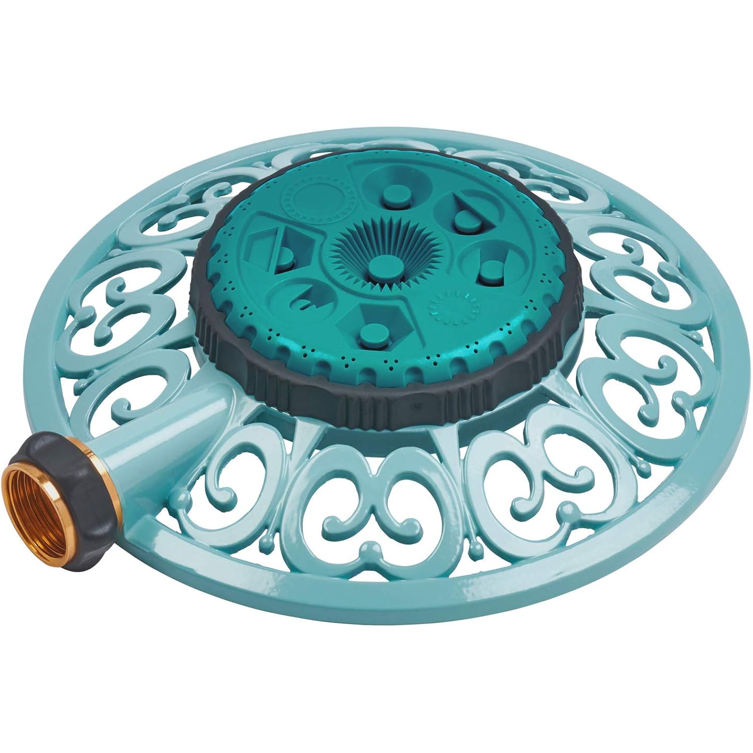 Melnor 65101-Amz Sprout Metal 8-Pattern Sprinkler And Quickconnect Product Adapter Amazon Bundle, Gooseberry Green