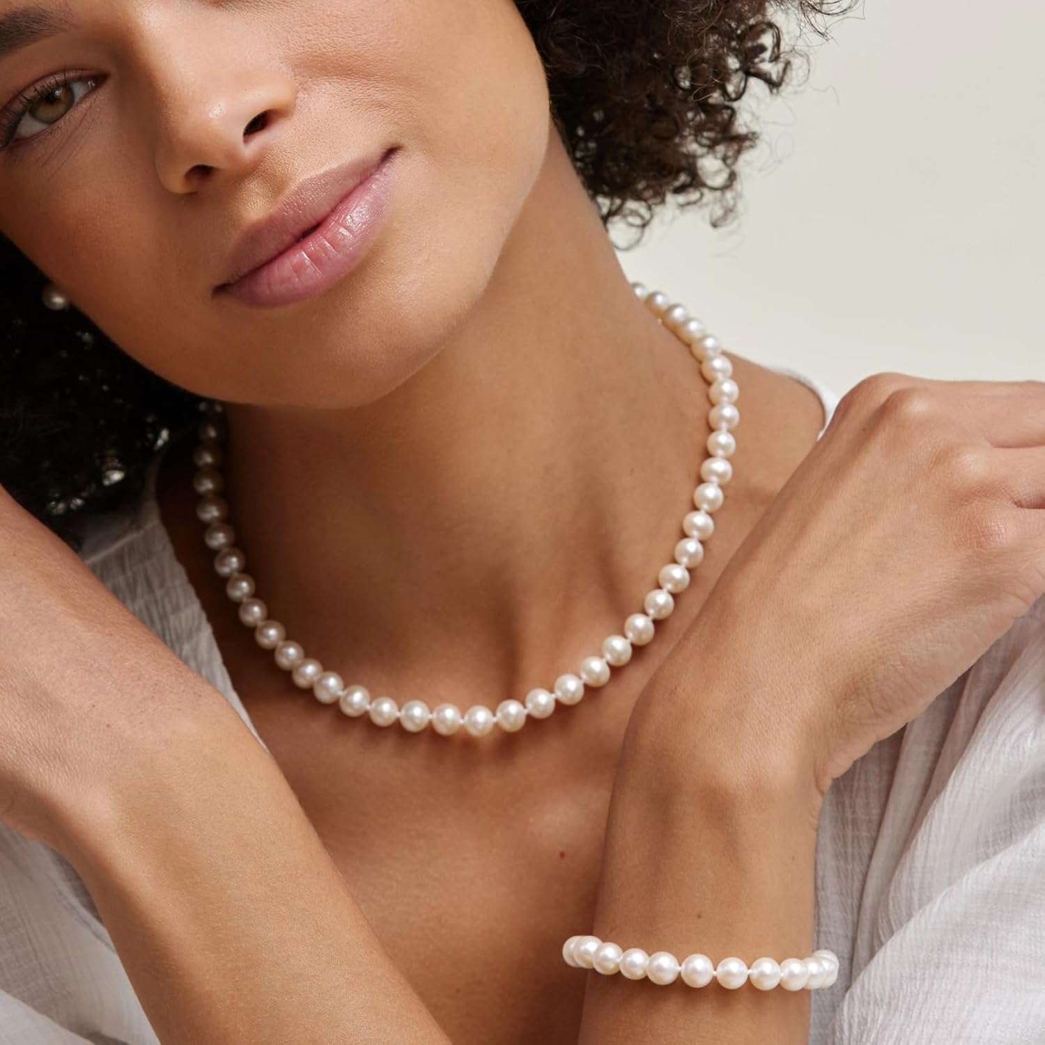 The Pearl Source Japanese Akoya Pearl Pendant Necklace for Women, White Cultured Pearl, AA+ Grade, 14K Gold, 18 Inch Chain, Fine Jewelry Gift