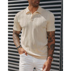 Pj Paul Jones Mens Polo Shirts Textured Knit Polo Stretchy Regular Fit Collared Golf Shirts