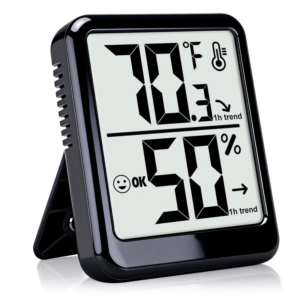 Room Thermometer Indoor Hygrometer Humidity Meter Gauge Digital Temperature And Humidity Sensor Monitor For Home Office House Pets Plants - Aaa Battery Included