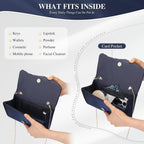 Pleated Satin Evening Bag For Women, Formal Clutch Purse, Envelope Handbag For Wedding, Prom, Party & Cocktail