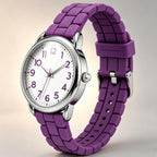 Bisley 35Mm Watches For Women Big Face Easy Reader Silicone Strap Water Proof