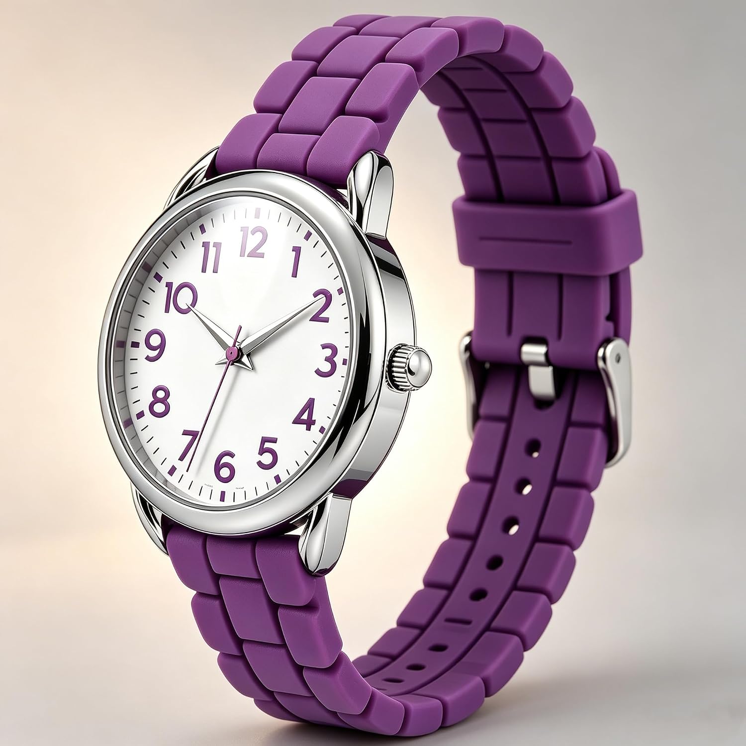 Bisley 35Mm Watches For Women Big Face Easy Reader Silicone Strap Water Proof