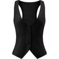 V VOCNI Suit Vest for Women Waistcoat Vest Vintage Steampunk Dressy Casual Racerback Vest Jacket