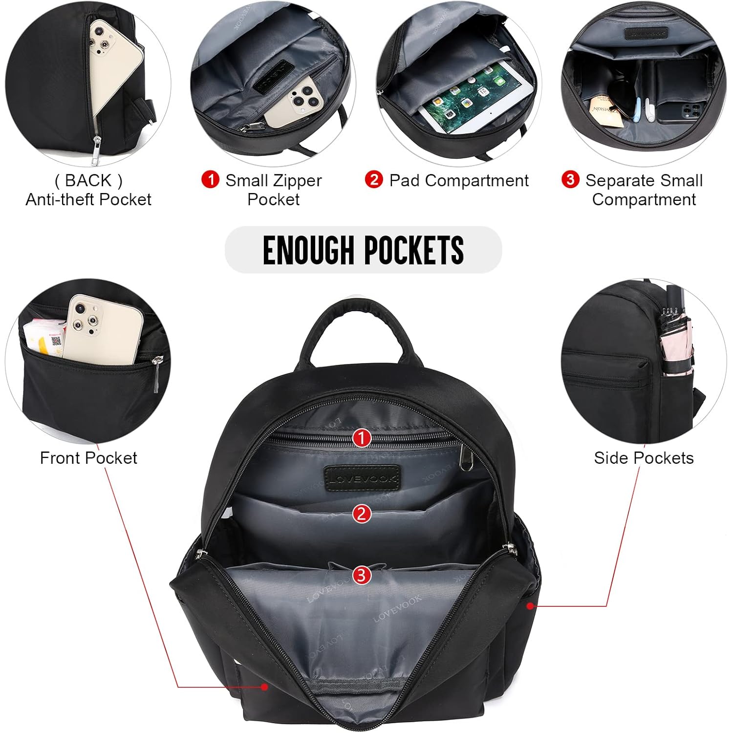LOVEVOOK Backpack for Women Light Weight Waterproof Backpack Purses Daily Backpack… | Light Weight