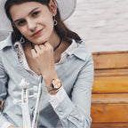 OLEVS Women's Small Wrist Rose Gold Tone Watch - Cute Diamond Heart Arabic Numerals Dial, Fashion Waterproof Mesh Bracelet Analog Dress for Ladies