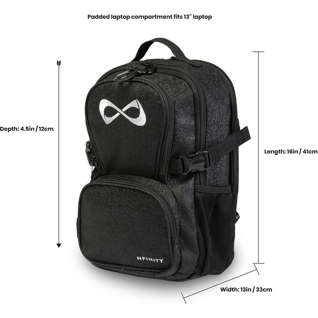 Nfinity Petite Sparkle Cheer Backpack - Lightweight Durable Storage Bag