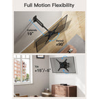 Perlesmith Full Motion Tv Wall Mount For 27-60 Inch Flat & Curved Tvs, Single Stud Tv Mount With Articulating Swivel Tilt - Wall Mount Tv Bracket Vesa 400X400Mm Up To 77 Lbs, Perfect Center Design