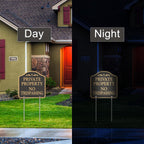 2 Pack Large No Trespassing Signs Private Property | Metal, Aluminum, Includes Metal Yard Stakes For Easy Installation, 12X12 Inches